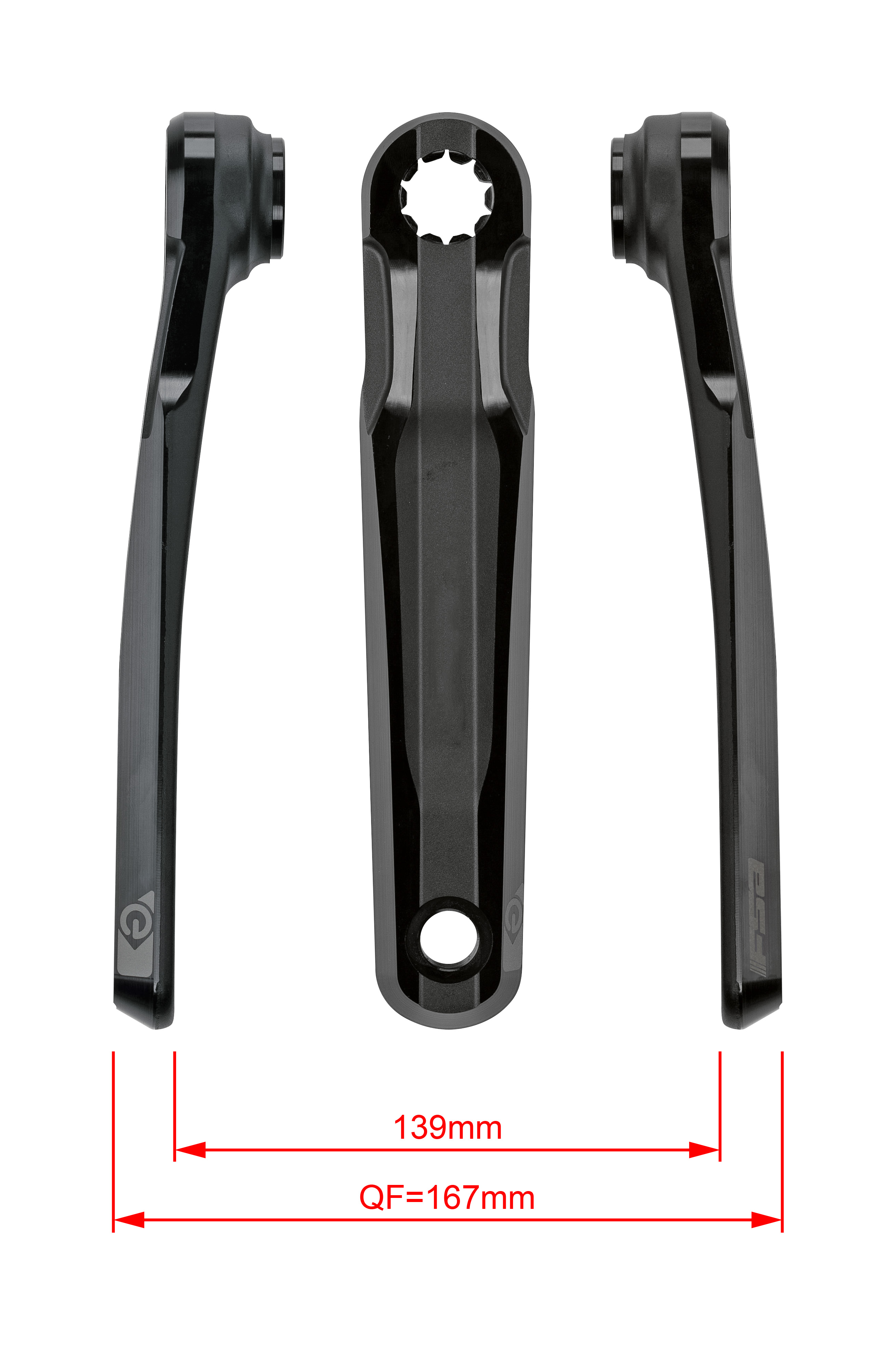 FSA Ebike Chainset CK762NC 22.0mm Black isis 22.0mm 170mm